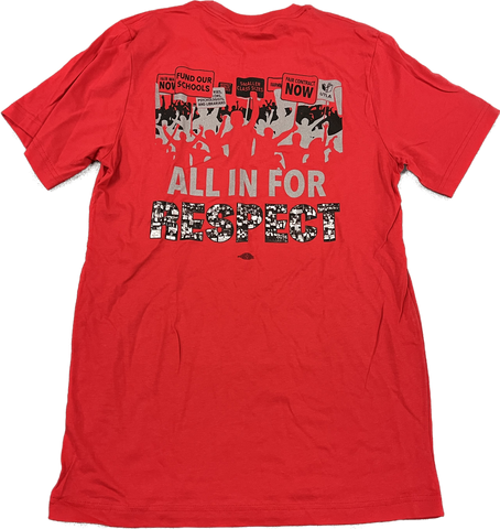 Sale Shirt - All in for Respect V-Neck Red (Small & 2XL only)