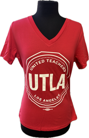 **New Item** Women's UTLA Seal Logo V-Neck (Red)