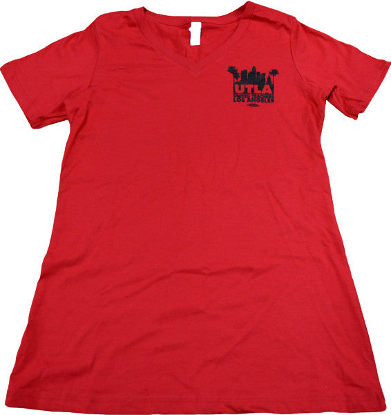 UTLA Women's Red V-Neck Tee