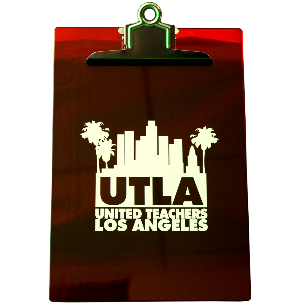 UTLA Red Acrylic Clipboard